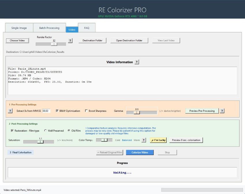 RE Colorizer Interface